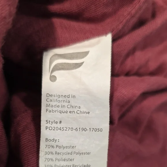 Fabletics Cropped Mock Neck Oversized Burgundy Sweater Fleece - Picture 4 of 7